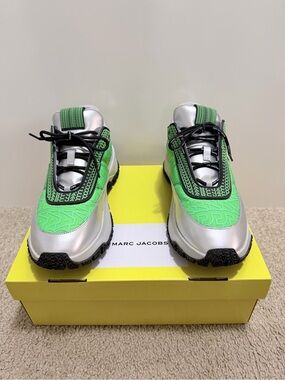 Marc Jacobs Silver & Neon Green Men's Sneakers